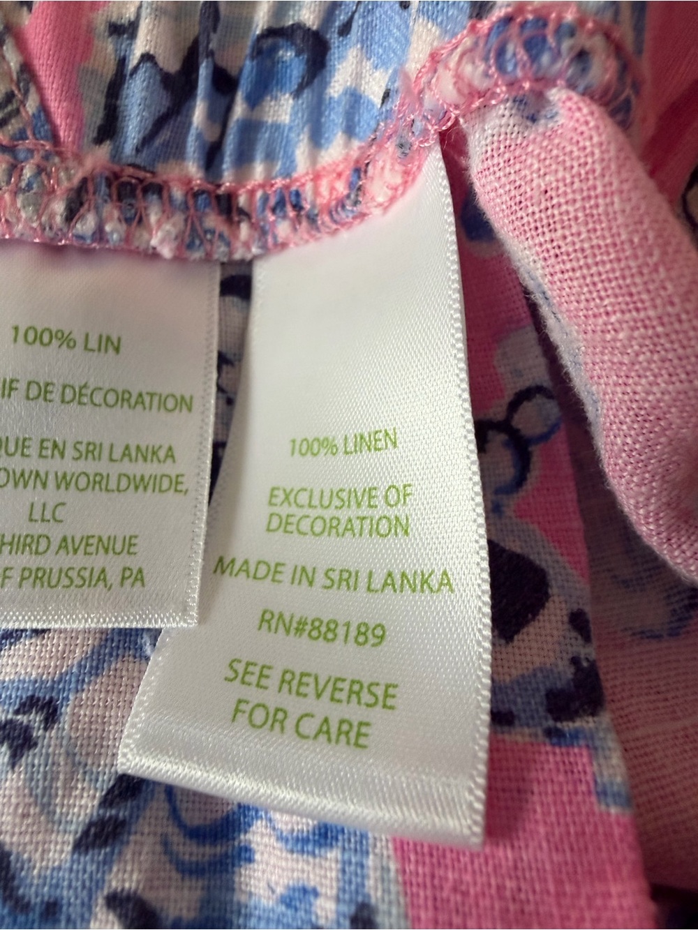 Lilly Pulitzer Brawley Lagoon Linen Pink Coastal Print Pull On Crop XL NWOT - Picture 7 of 8